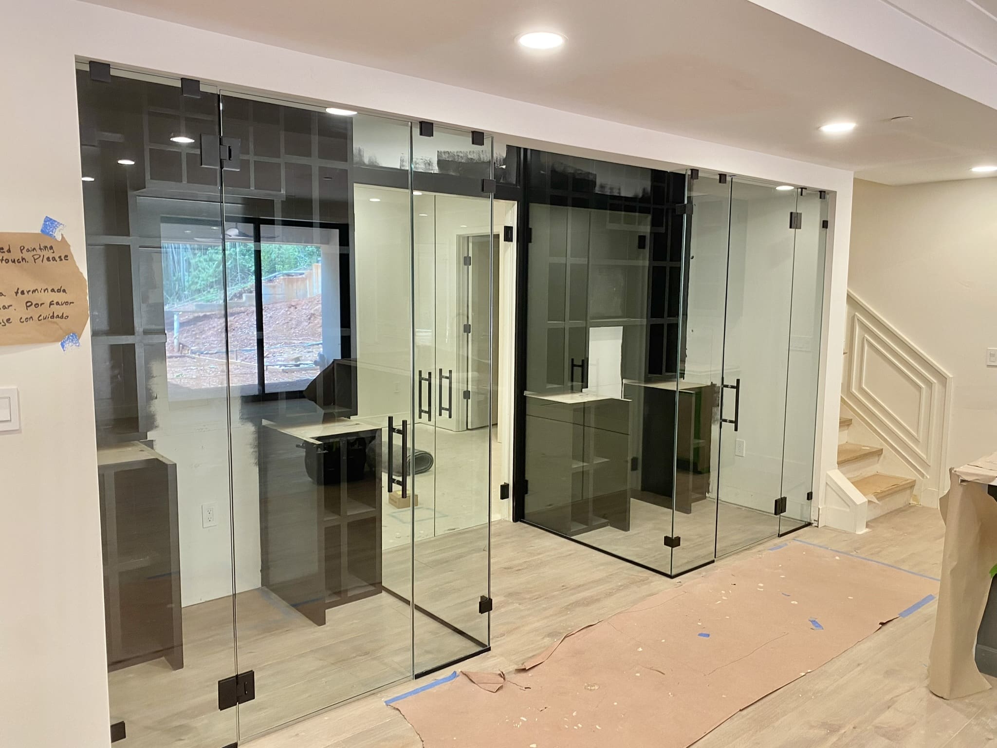 Custom Wine Cellar Glass Custom Wine Cellar Glass